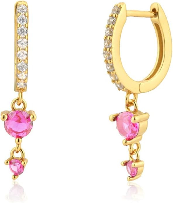 Small Gold Hoop Earrings 14K Gold Plated Huggie Hoop Earrings for Women 1 Pair Dangle Hoop Earrin... | Amazon (US)