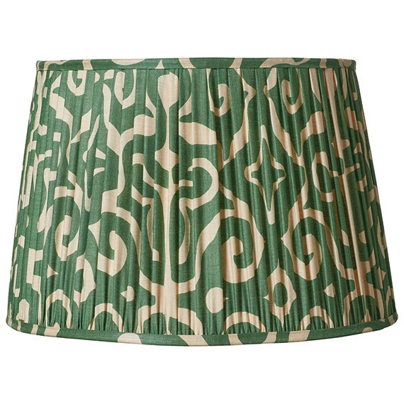 13.5in Kawa Pleated Drum Lampshade - Jade Green | OKA Direct (UK)