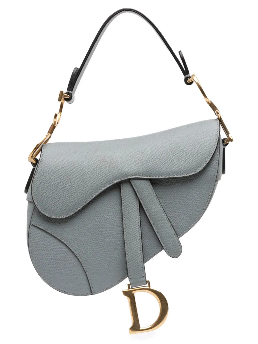 Christian Dior Pre-Owned 2018 Mini Grained Calfskin Saddle Bag satchel - Blue | Farfetch Global