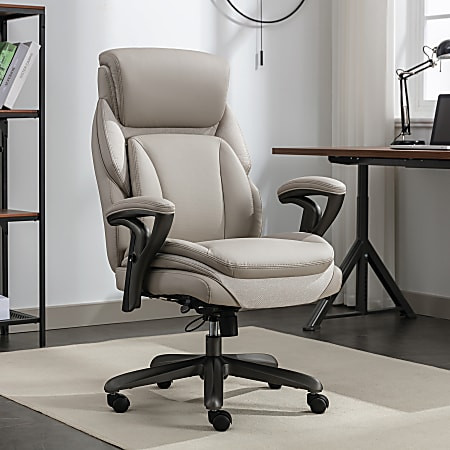 Serta SmartLayers Everett Big Tall Ergonomic Vegan Leather High Back Executive Office Chair Taupe... | Office Depot and OfficeMax 