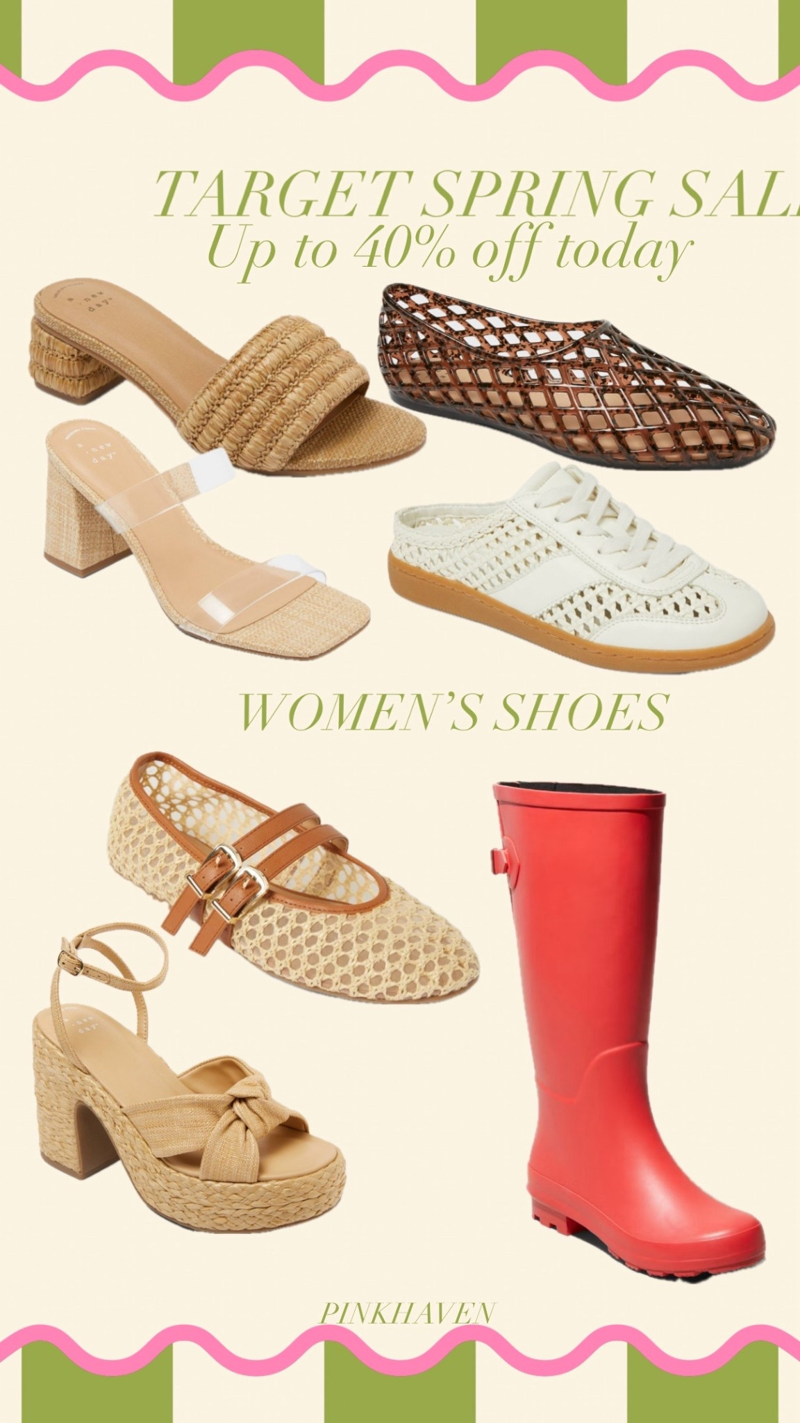 Target women’s shoes spring sale- up to 40% off for a limited time 

#shoes #springshoes #sandals #wedges #flats #mules #heels #springstyle #targetstyle #targetfinds 

#LTKSeasonal #LTKU #LTKSaleAlert