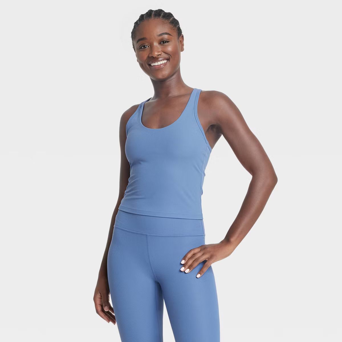 Women's Everyday Soft Rib Racerback Cropped Support Tank Top - All In Motion™ | Target