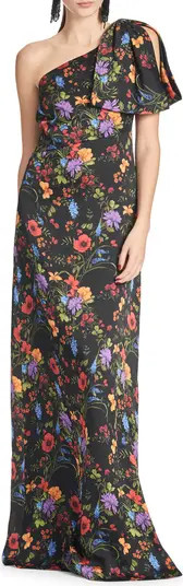 Sachin & Babi Chelsea Floral One-Shoulder Crinkle Georgette Gown | Nordstrom | Nordstrom