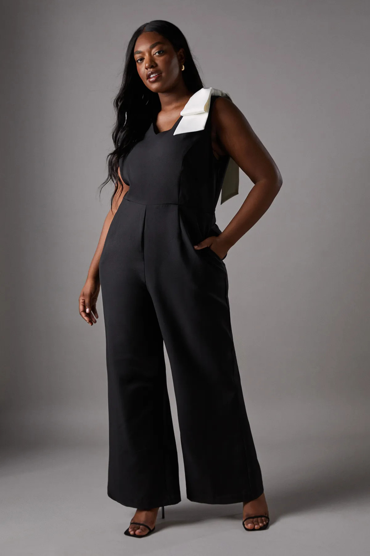 Jumpsuits | Plus Mono Bow Jumpsuit | Coast | Wallis UK