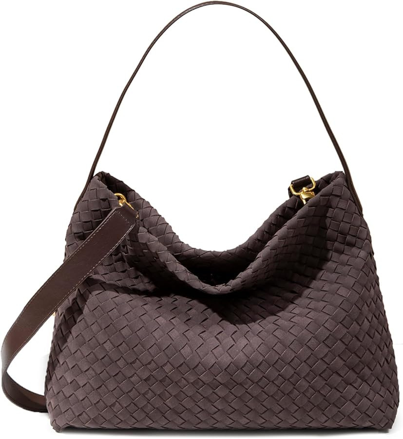Rejolly Suede Tote Bag for Women Woven Hobo Handbag Slouchy Shoulder Purse Crossbody Designer Bag | Amazon (US)