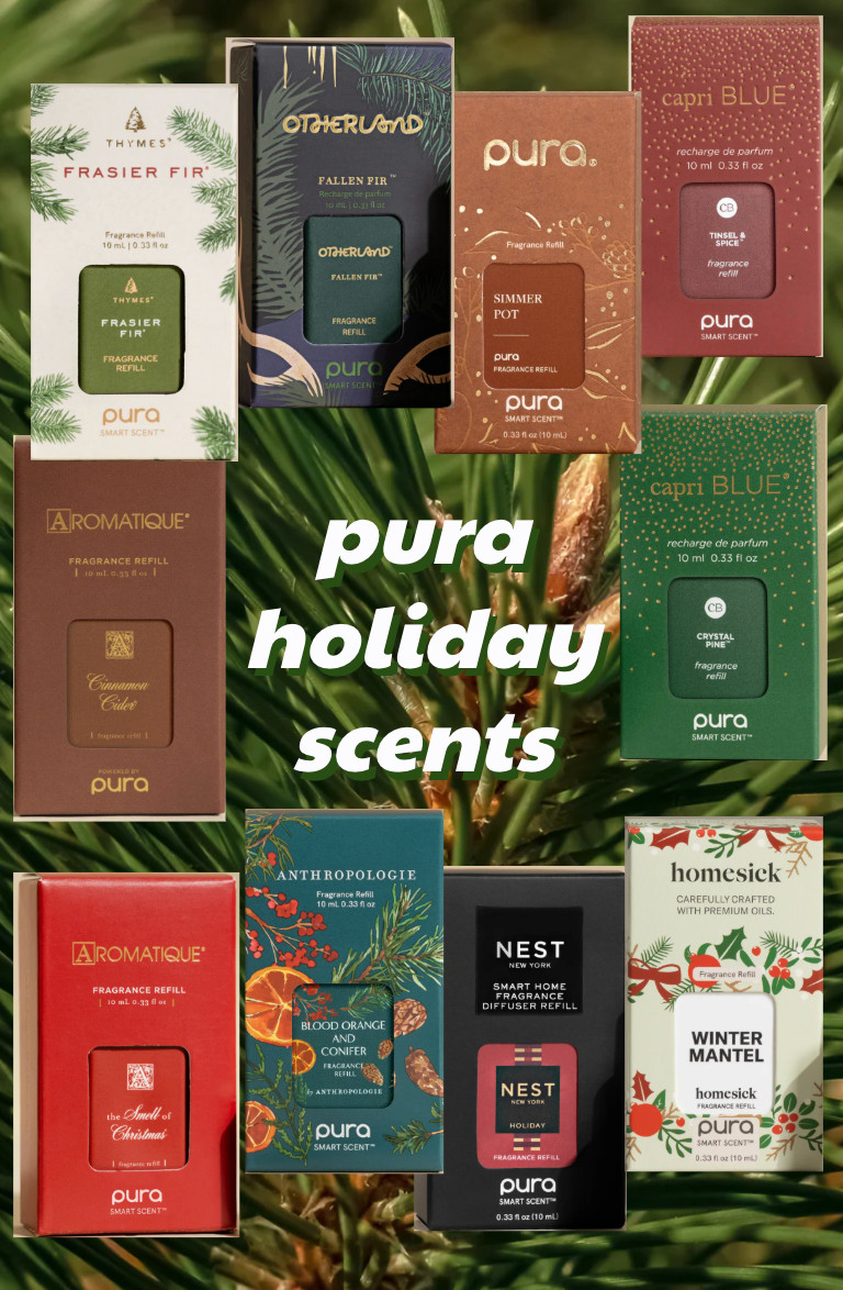 PURA HOLIDAY SCENTS! I use the Frasier Fir scent, and it makes our home smell like we have a fresh cut Christmas tree (instead of 4 fake trees haha)! 
....................
gift idea gifts for her gifts for friends gifts under $50 favorite things party gifts favorite things gift ideas gift guide for her gift guide for mom gift guide for him college student gifts for teens hostess gift gifts for sister christmas candle christmas scent pura sale pura haul pura favorites christmas decor home decor gifts for grandparents pura cyber sale  

 #LTKCyberWeek #LTKHoliday #LTKHome