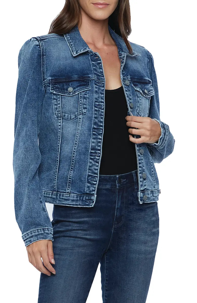 Wash Lab Puff Sleeve Denim Jacket | Nordstrom