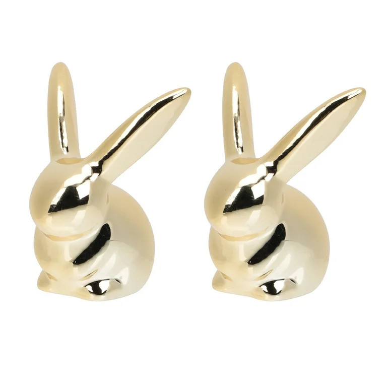 2Pcs Golden Ceramic Bunny Easter Ornament Table Ornament for Easter Desktop Decor | Walmart (US)