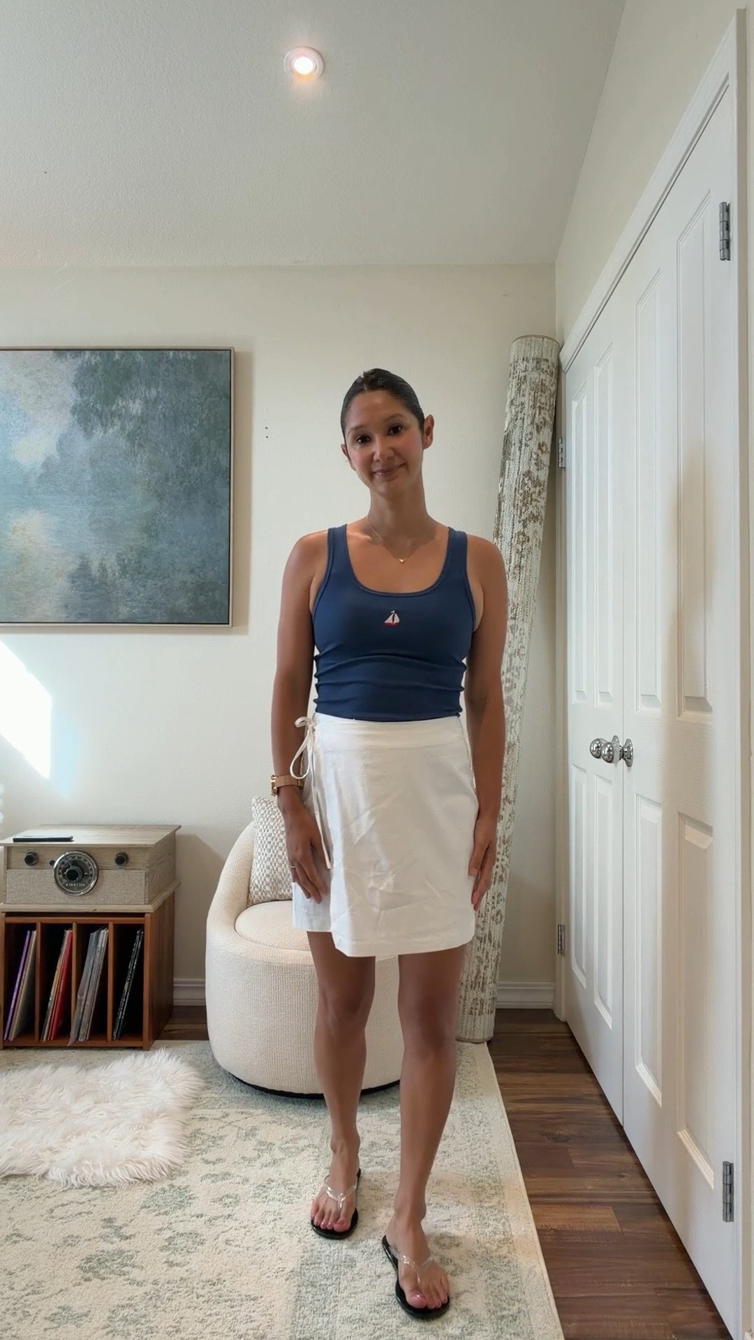 A cute 4th of July outfit for just $20? ❤️🤍💙

This Target find was too good to pass up:
✨ Top: $3 (on sale!)
✨ Skirt: $17

I love how easy this look is to dress up or down for backyard BBQs, fireworks, or a casual summer dinner.

Sizing:
• Top: XS
• Skirt: XS

Shop this look and similar pieces through the link in my LTK. 🤎