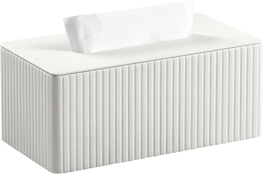 Tissue Box Cover Stylish PU Leather Rectangular Tissue Box Holder with Magnetic Bottom Cover for ... | Amazon (US)