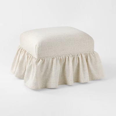 Ruffle Skirt Ottoman Cream Flecked Linen - Threshold™ designed with Studio McGeeThis item is no... | Target