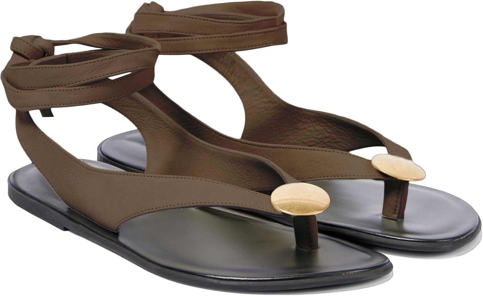 Suede Flat Sandals for Women Cute Ankle Strappy Thong Sandals Ladies Summer Dress Flip Flops with... | Amazon (US)