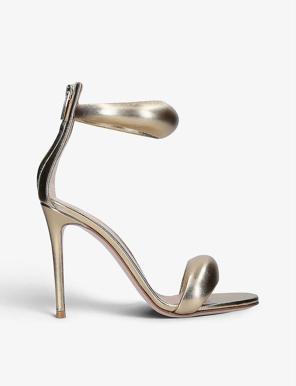 GIANVITO ROSSI Bijoux metallic leather heeled sandals | Selfridges