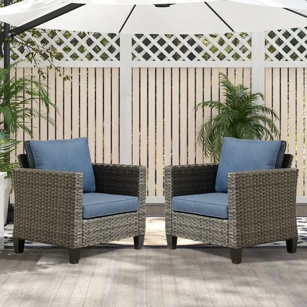 Patio Chair with Cushions (Set of 2) | Wayfair North America