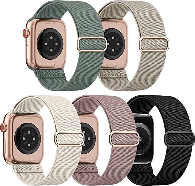 Amazon.com: EOMTAM 5 Pack Stretchy Nylon Compatible for Apple Watch Band 38mm 40mm 41mm 42mm 44mm... | Amazon (US)