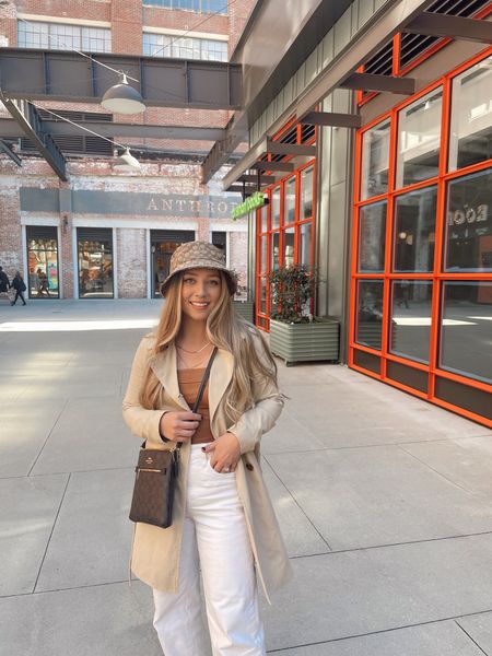 Atlanta for a girls trip! 
Wearing a classic 0 in the trench coat and 26 jeans. Fit my leg length perfectly.

#petite #petitejeans #atlanta #coach #buckethats #traveloutfit 

#LTKstyletip #LTKSeasonal #LTKtravel