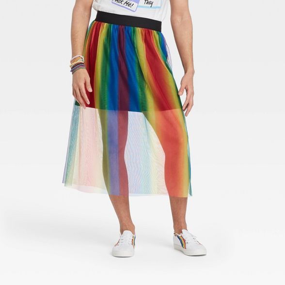 Pride Gender Inclusive Adult Rainbow Tutu Skirt | Target