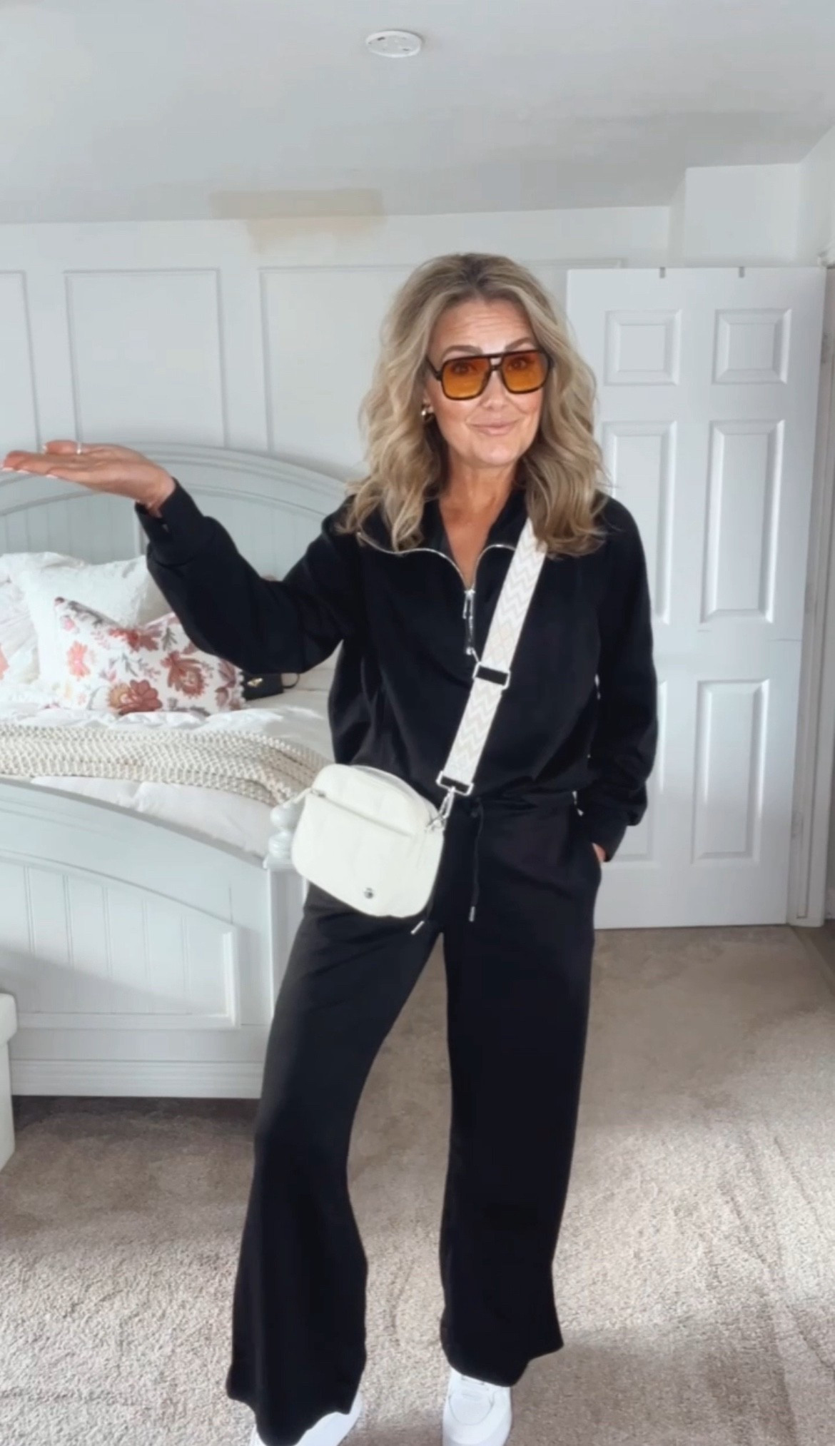 My video wouldn’t upload for some reason!! 

The track that worn three different ways. I am wearing size medium. 
If I were to wear this outfit in the Spanx collection, I would wear a small.

Also wearing size S on the trench  

#LTKSaleAlert #LTKOver40 #LTKStyleTip