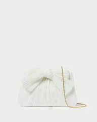 Rayne White Lace Bow Clutch | Loeffler Randall