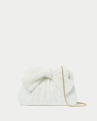 Rayne White Lace Bow Clutch | Loeffler Randall