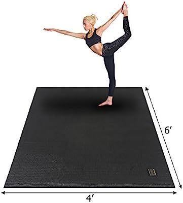 Gxmmat Large Yoga Mat 72"x 48"(6'x4') x 7mm for Pilates Stretching Home Gym Workout, Extra Thick ... | Amazon (US)