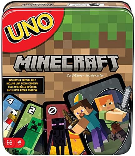 UNO Card Game, Gifts for Kids and Family Night, Themed to Minecraft Video Game, Travel Games, Sto... | Amazon (US)