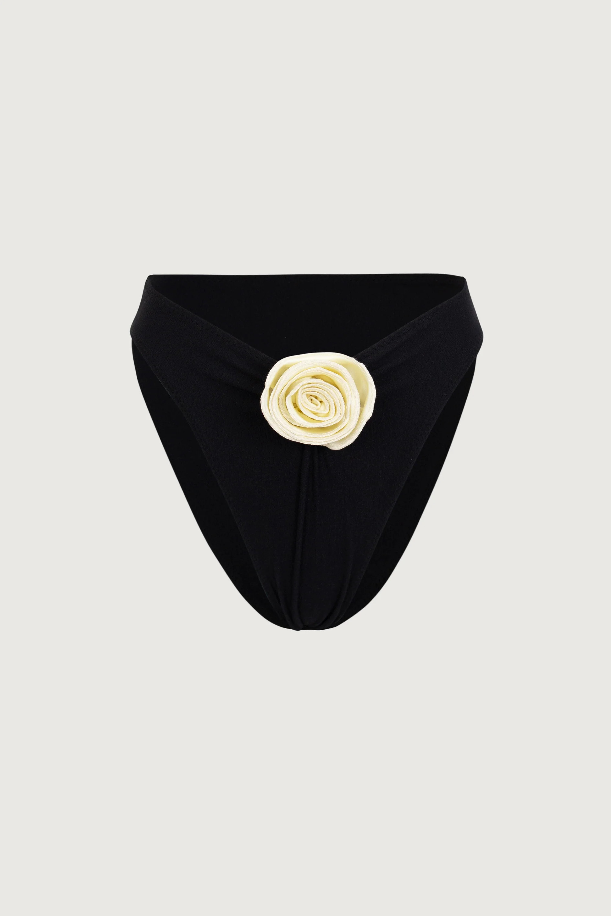Rosette High Rise Bottom (Faux Suede Black/Cream) | SAME