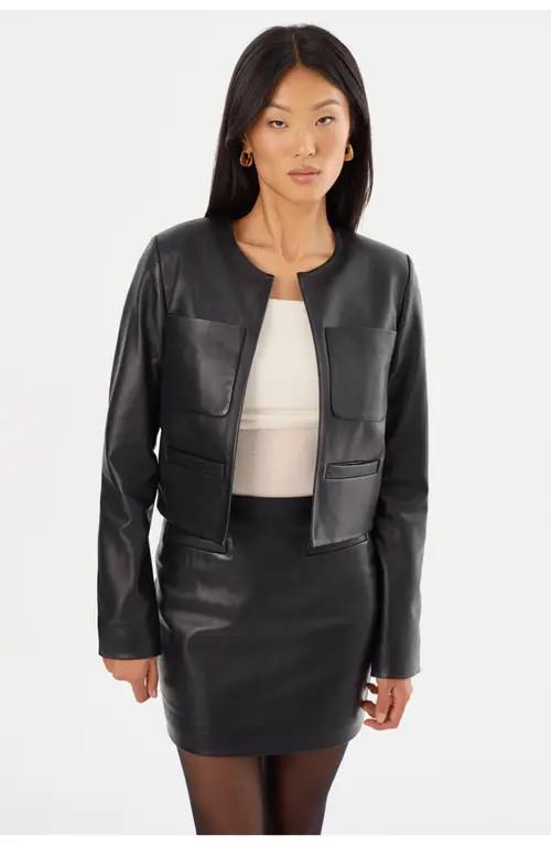 LAMARQUE LINETTE | Leather Jacket in Black at Nordstrom, Size X-Large | Nordstrom