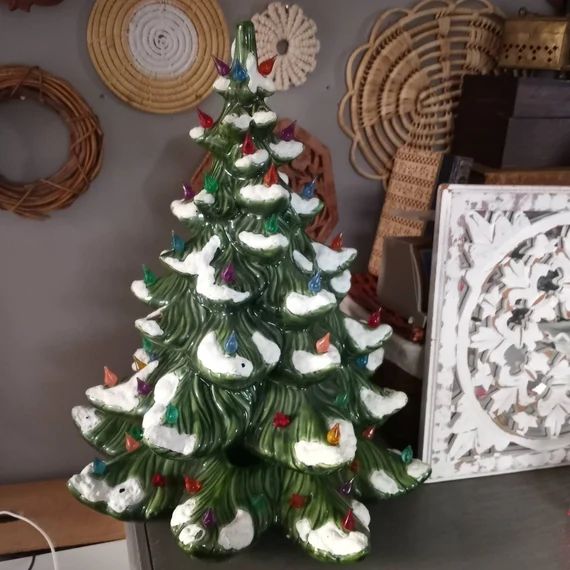 Vintage 1979 Cerami Christmas Tree With Plastic Lights. No | Etsy | Etsy (US)