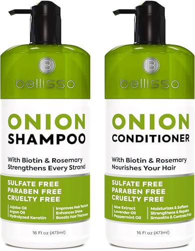 Onion Shampoo and Conditioner Set - With Rosemary and Biotin - Thickening Products for Women and Men - Volumizing Salon Grade Formula for Thinning Hair Care - Hydrating, Moisturizing and Sulfate Free | Amazon (US)