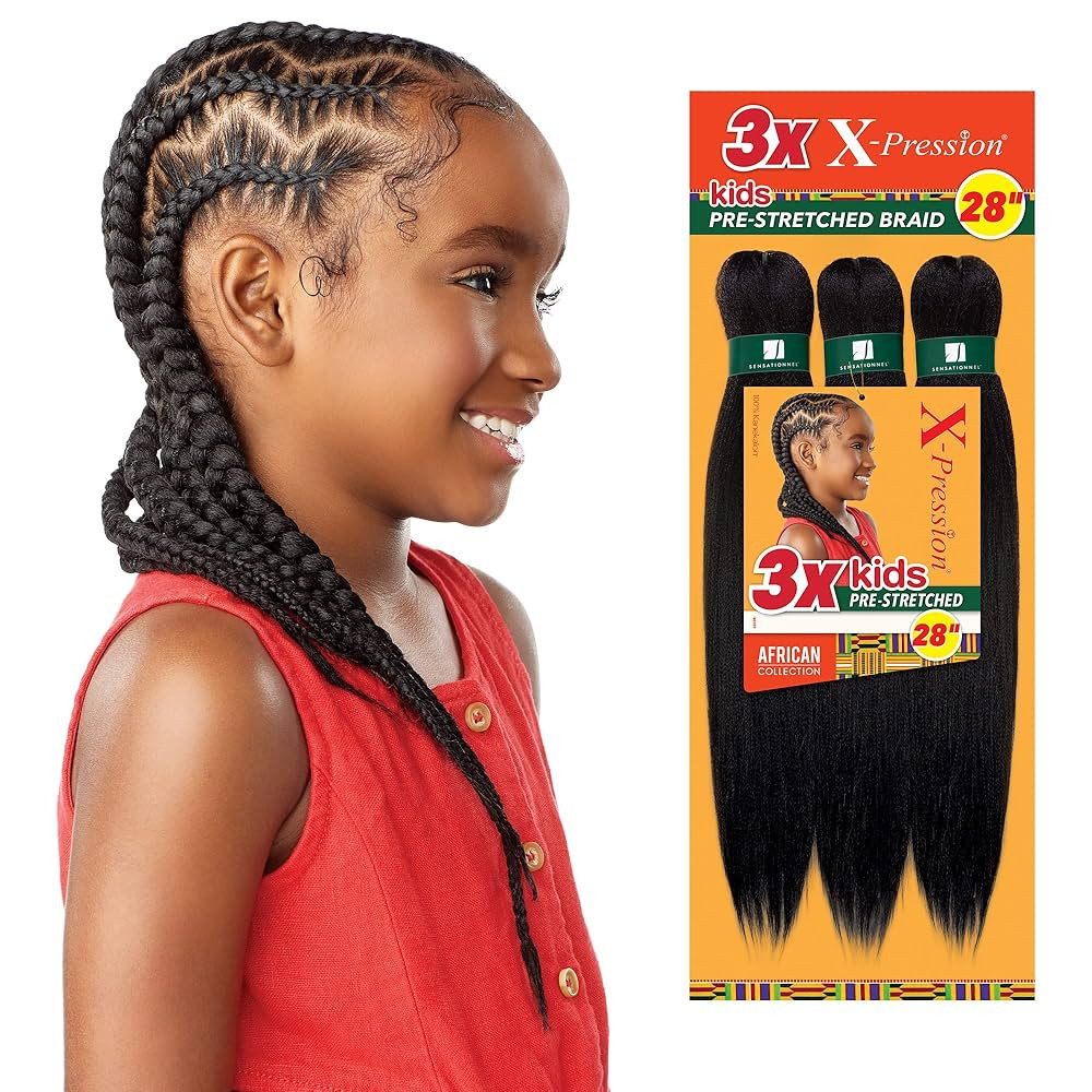 Sensationnel African Collection 3X X-Pression Pre-Stretched Braid 28" (Kids) (1-pack, 2) | Amazon (US)