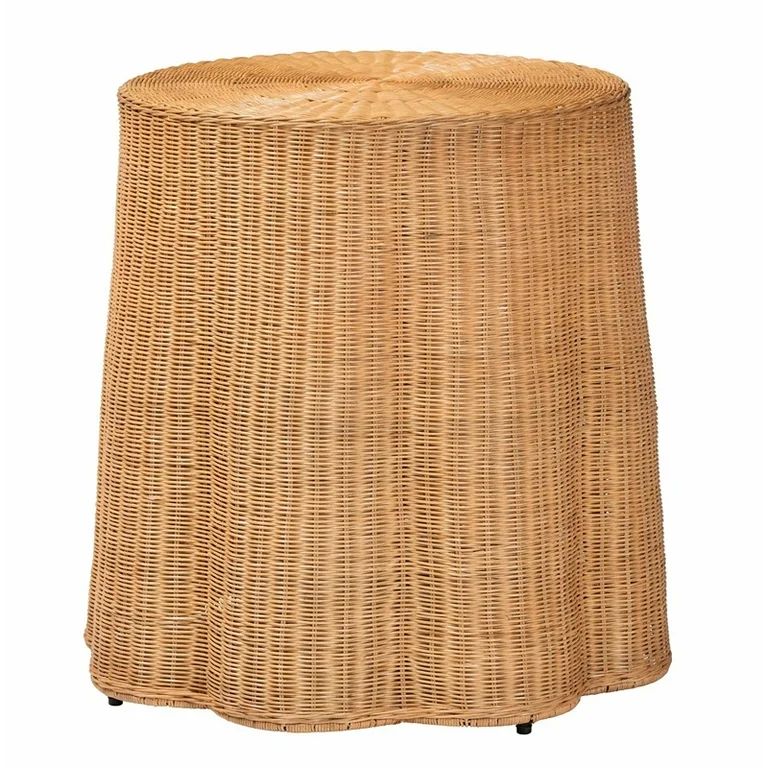 bali & pari Palm Bohemian Honey Scallop Rattan End Table | Walmart (US)