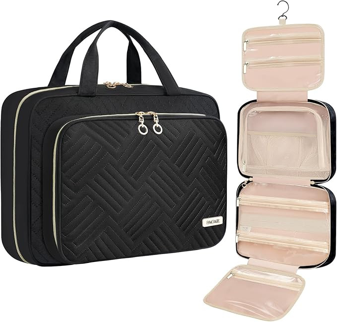BAGAIL Hanging Toiletry Bag for Women Water-resistant Cosmetic Bag Large Capacity Travel Makeup O... | Amazon (US)