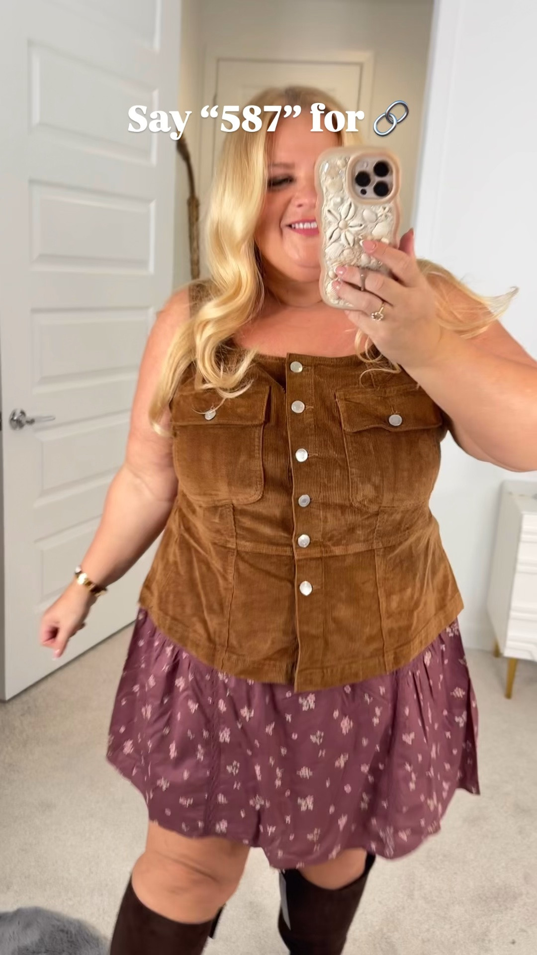 Ok fall 🍂this is adorable
In the XXL and the top and skirt
Looking for the boots? Just DM me on Instagram the word boots and you’ll get the link automatically.

#LTKPlusSize #LTKootd #LTKOver40