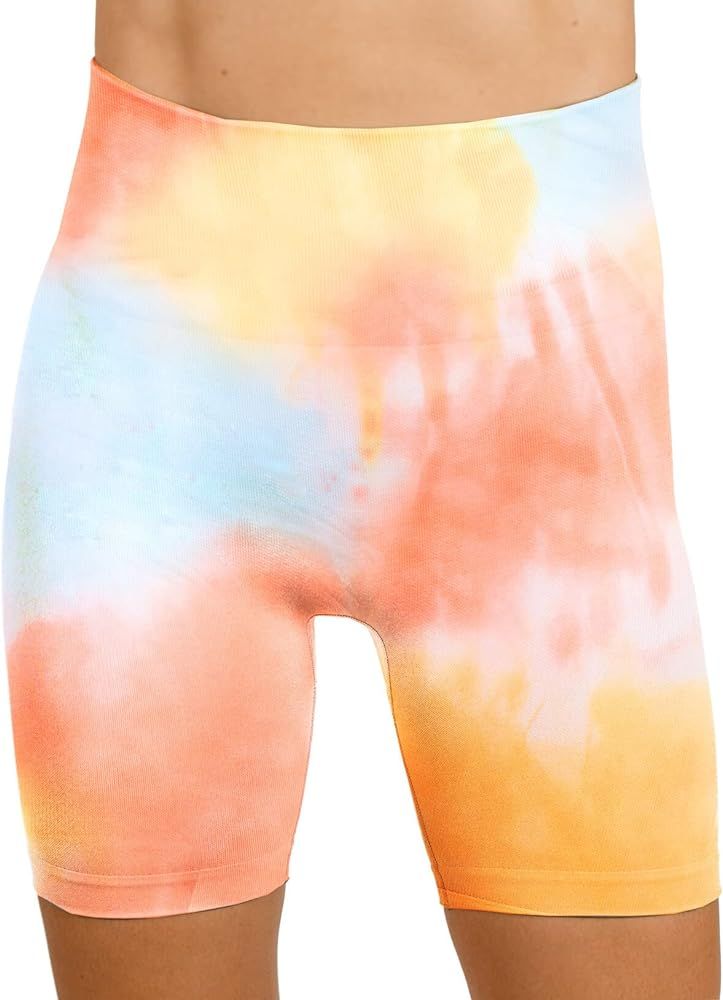 MAXXIM Womens Tie Dye Solids Butt Lifting High Waisted Seamless Bike Shorts for Gym Exercise Workout | Amazon (US)