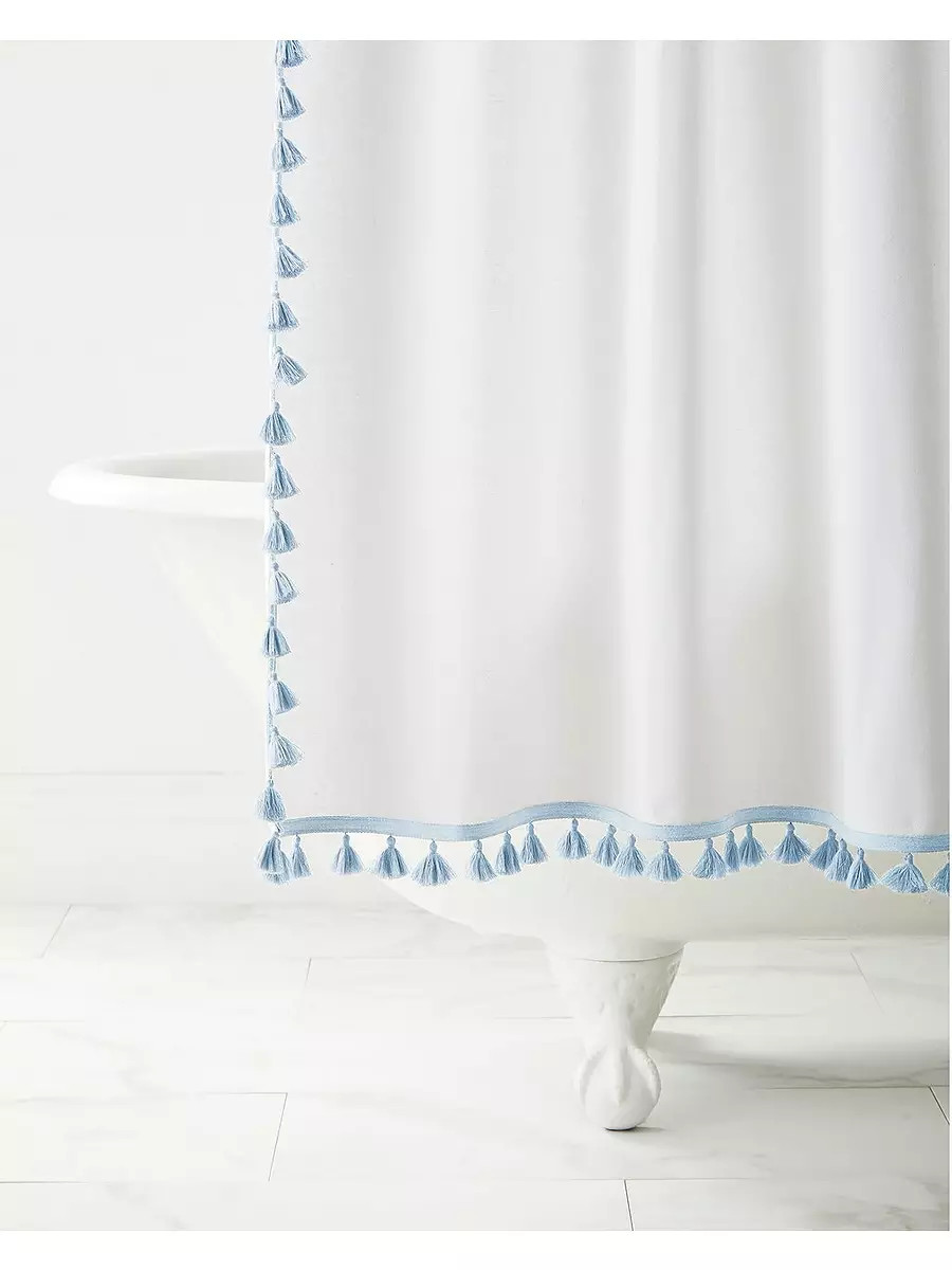 French Tassel Shower Curtain | Serena and Lily
