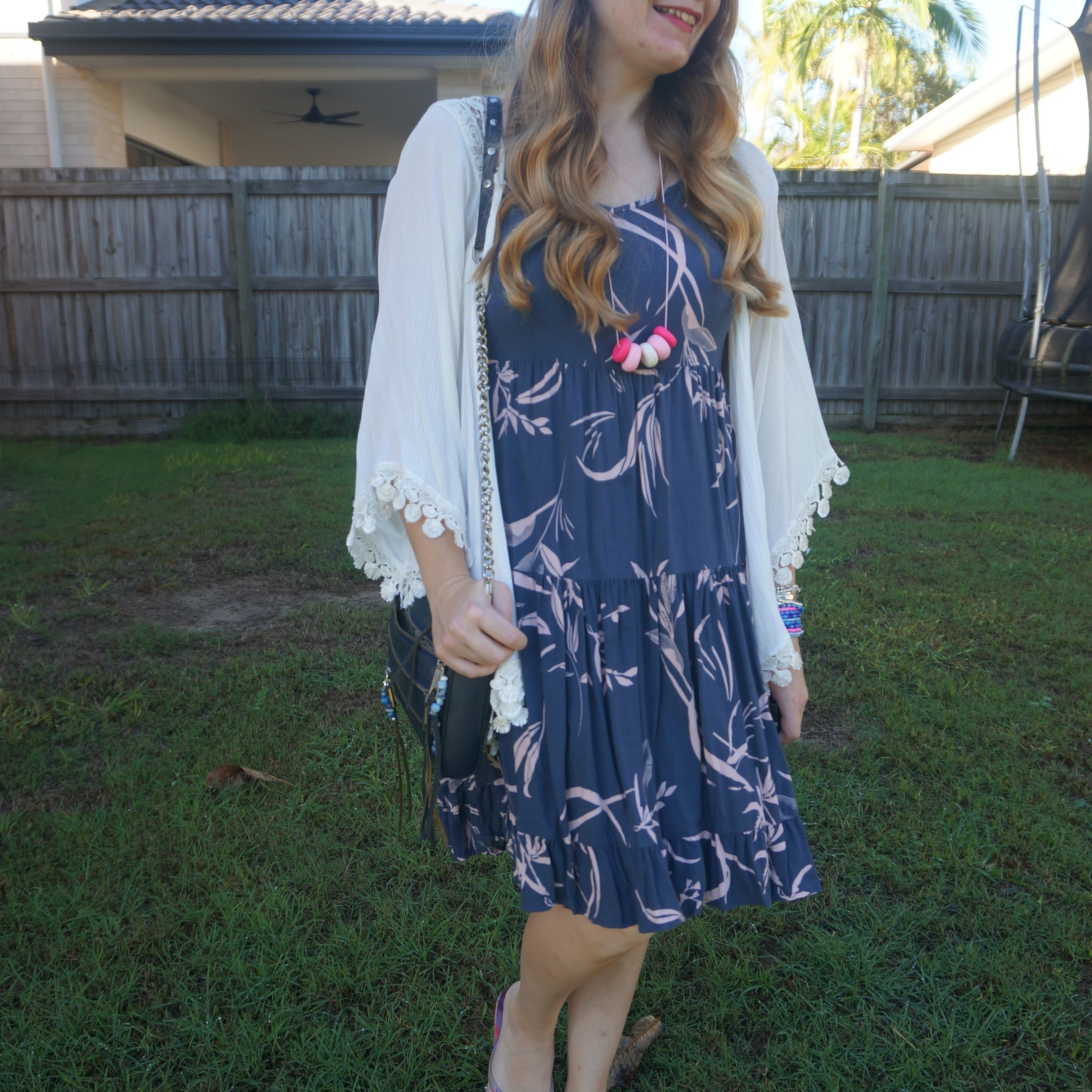 White cover up with Kmart Anko blue and pink k printed tiered sundress and navy Rebecca Minkoff mini 5-zip bag 💙

#LTKautumn #LTKbag #LTKaustralia
