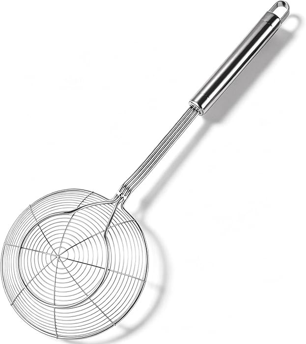 Spider Strainer Skimmer, Stainless Steel Wire Strainer Ladle for Cooking and Frying, Kitchen Uten... | Amazon (US)