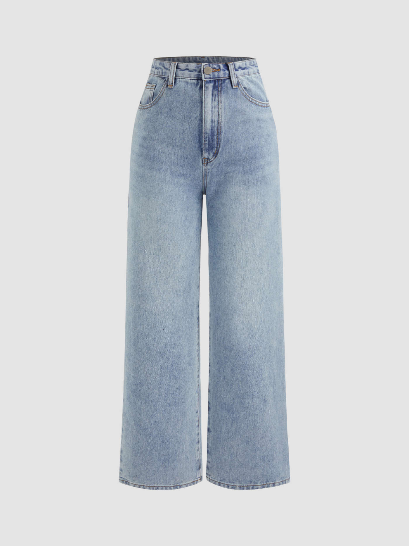 Petite Denim Solid Straight Leg Jeans | Cider