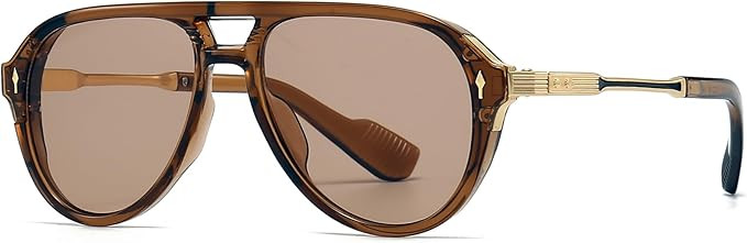 AIEYEZO Retro Aviator Sunglasses for Men Women Classic Military Pilot Sun Glasses 90s Vintage Sha... | Amazon (US)