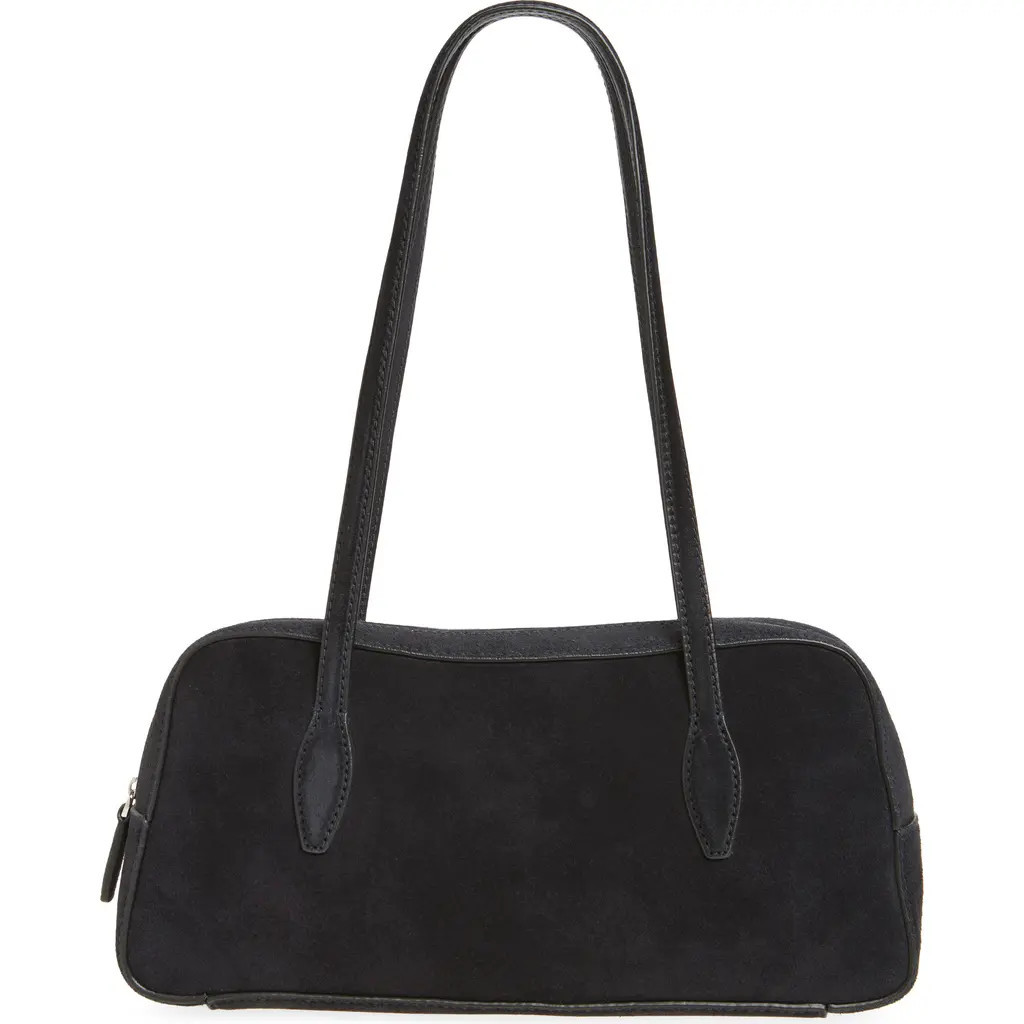 Madewell The Top Zip Suede Shoulder Bag in Juniper Berry at Nordstrom | Nordstrom