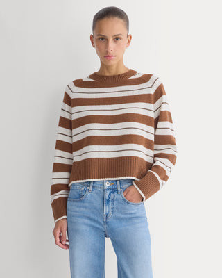 Everlane Boxy Crew Neck Sweater In Brown, Size XL, Cashmere | Everlane