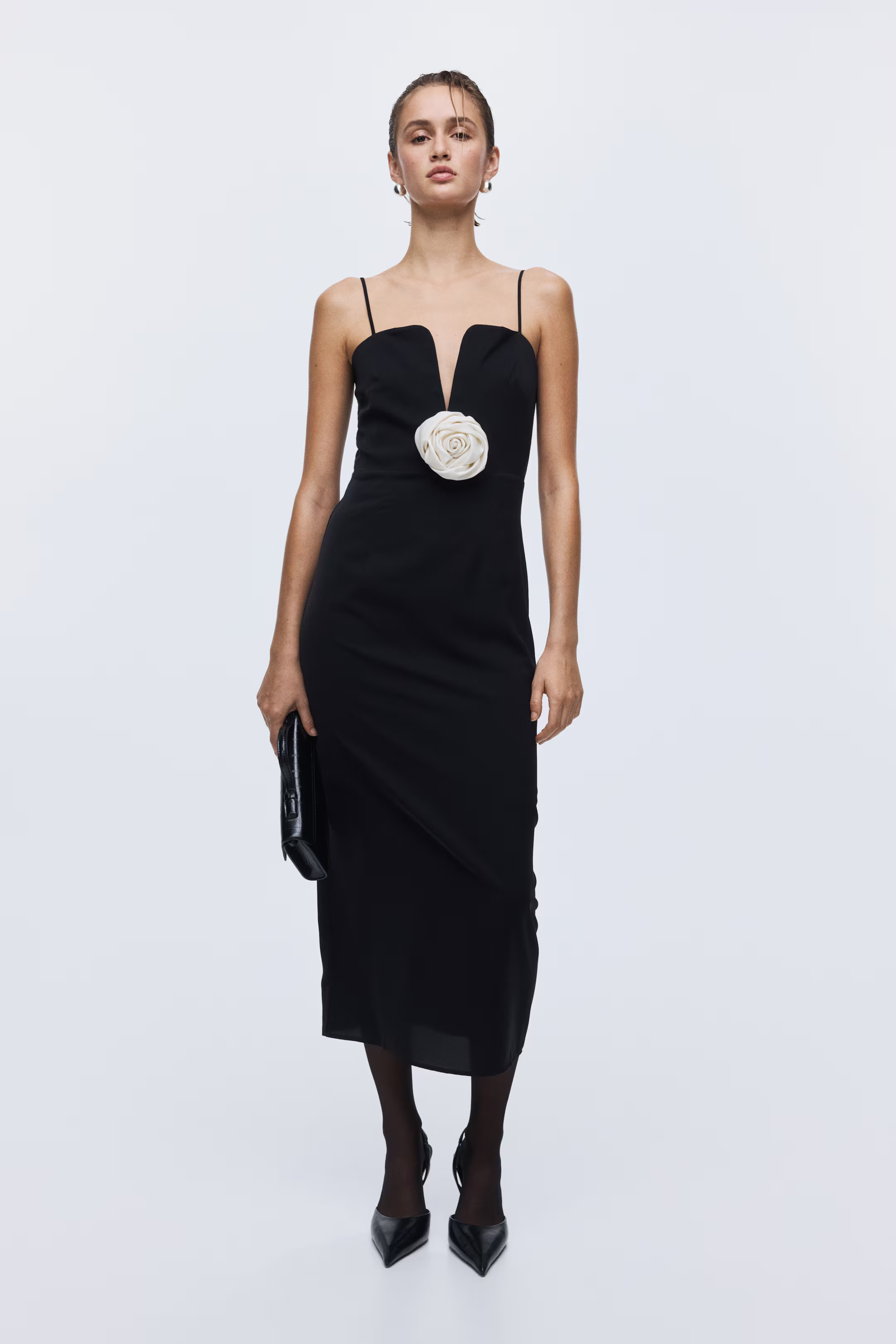 Dress with Rose Appliqué | H&M (US + CA)