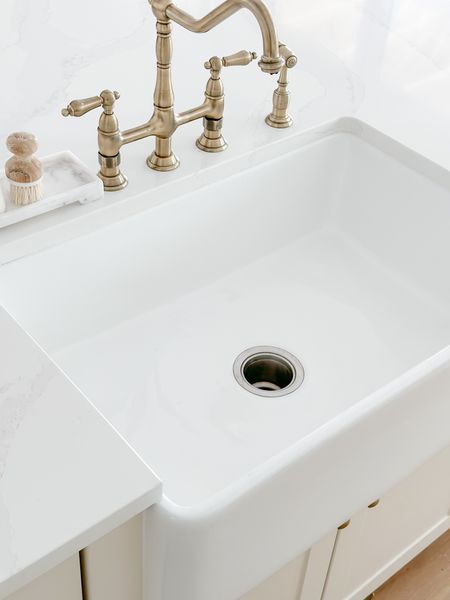 Our fireclay one bowl kitchen sink!