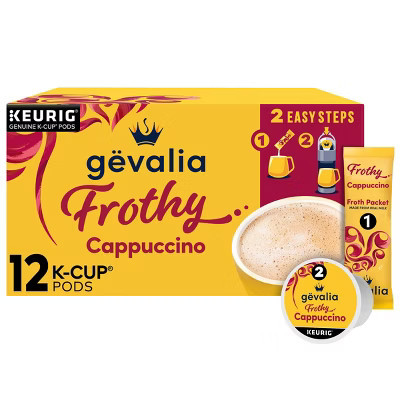 Gevalia Cappuccino Dark Roast Coffee Pods - 12ct | Target