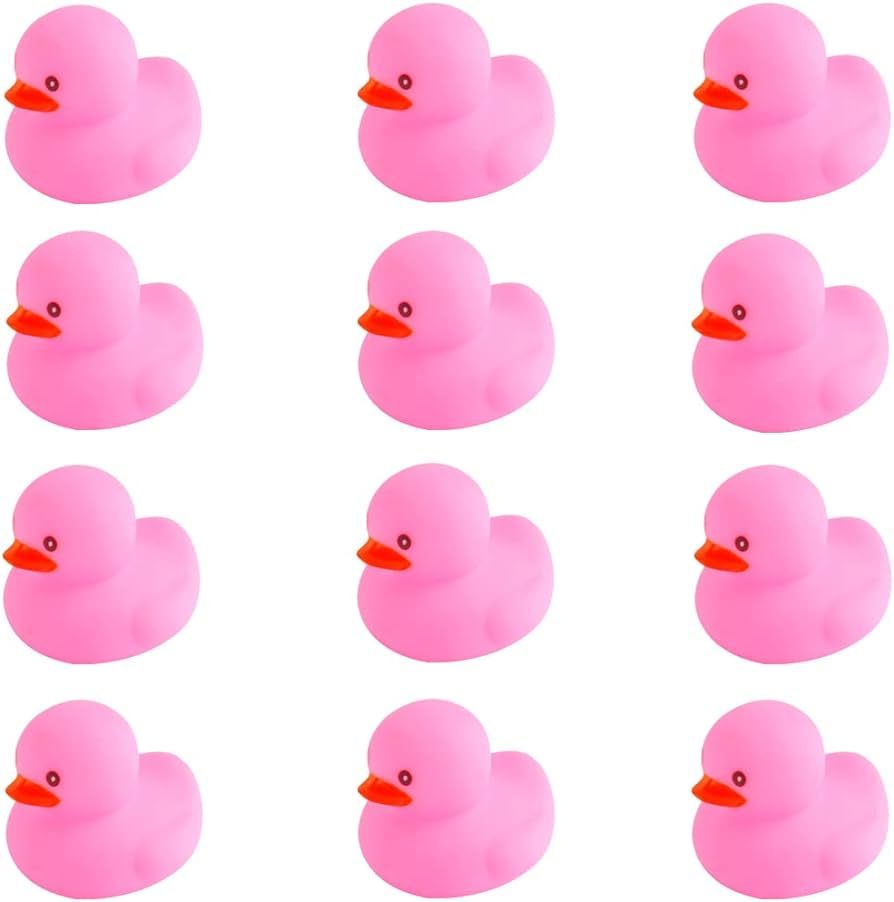 umbresen Pink Rubber Ducks Preschool Bath Toys Bathtub Duckies Gift for Baby Shower Infants Toddl... | Amazon (US)