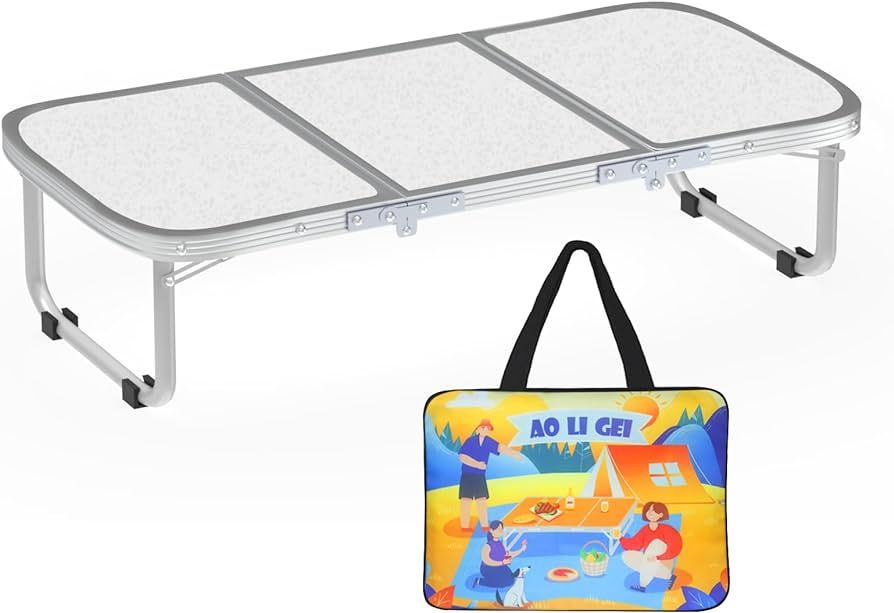 AO LI GEI Folding Camping Table Small with Storage Bag,Adjustable Height Portable Picnic Table,Up... | Amazon (US)