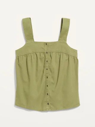 Sleeveless Button-Front Twill Top for Women | Old Navy (US)