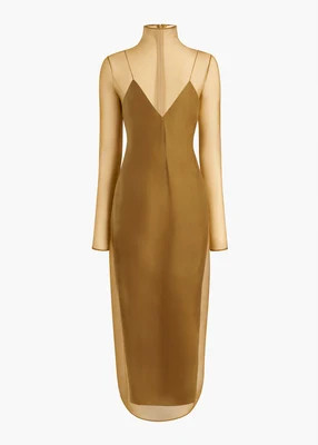 KHAITE - Toldo Dress In Bronze | Khaite