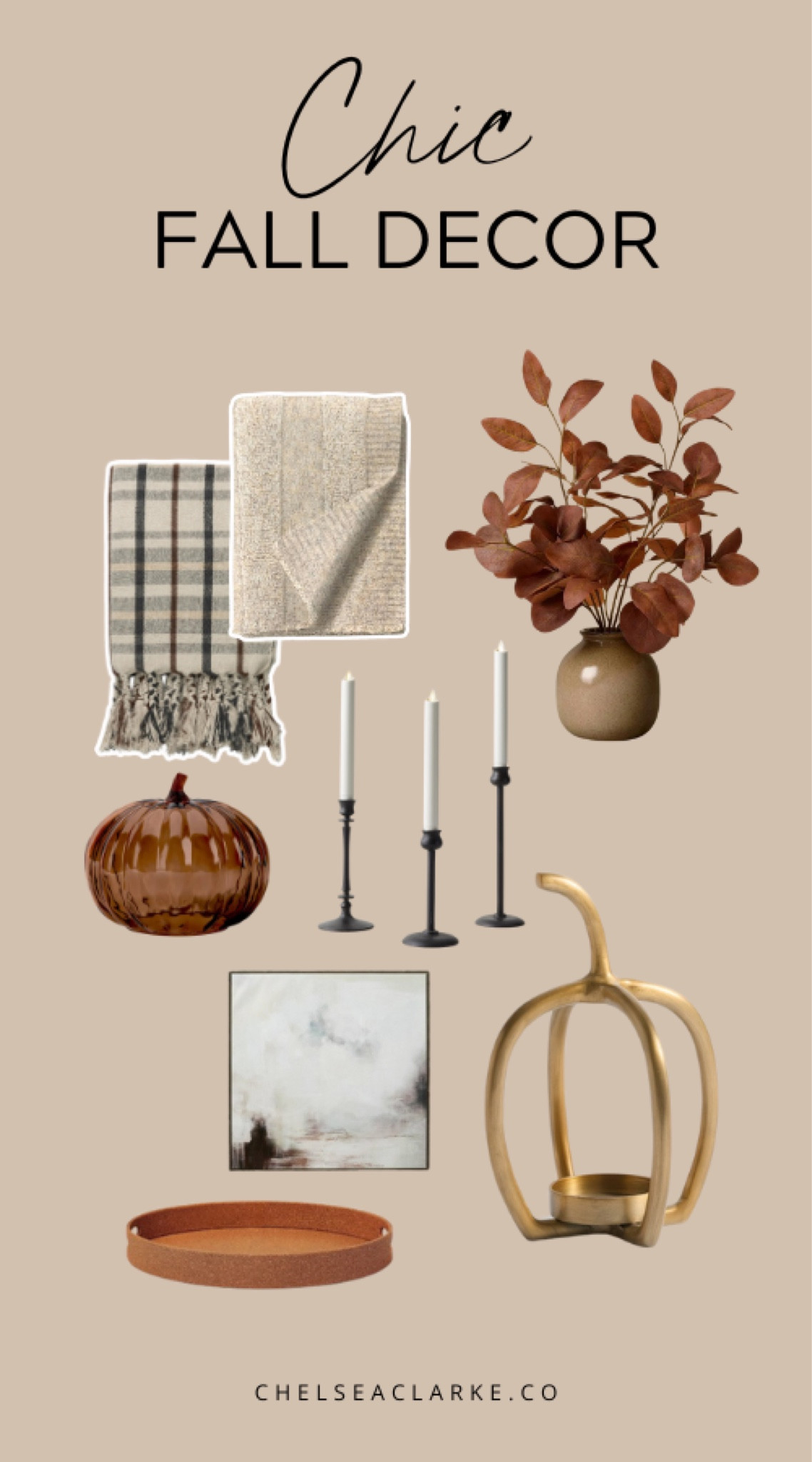 Chic Fall Decor: shop Fall decor items for the home. Fall foliage faux stems, plaid blankets, pumpkin decor, autumn painting, iron candle sticks, Fall decorations, Fall home decor tips

#LTKFallSale #LTKHome #LTKSeasonal